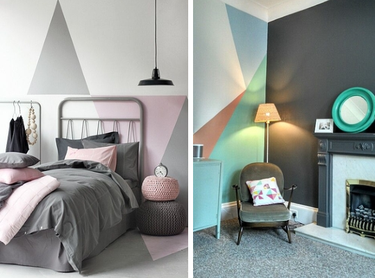 pastel colours wall paint ideas geometry
