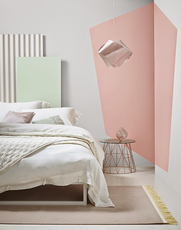 creative wall paint with geometrical pattern