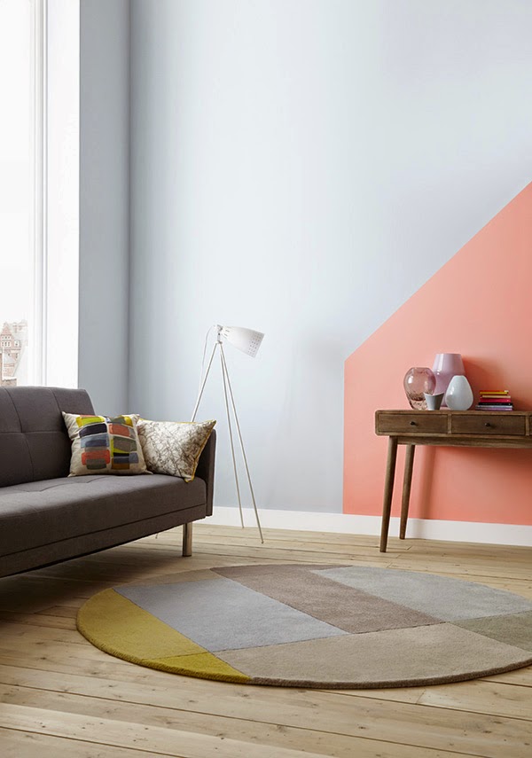 creative wall paint with geometrical pattern