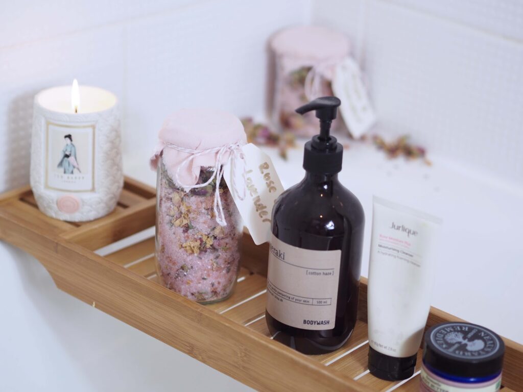DIY gift rose and lavender bath salts with own package and label DIY gift rose and lavender bath salts with own package and label