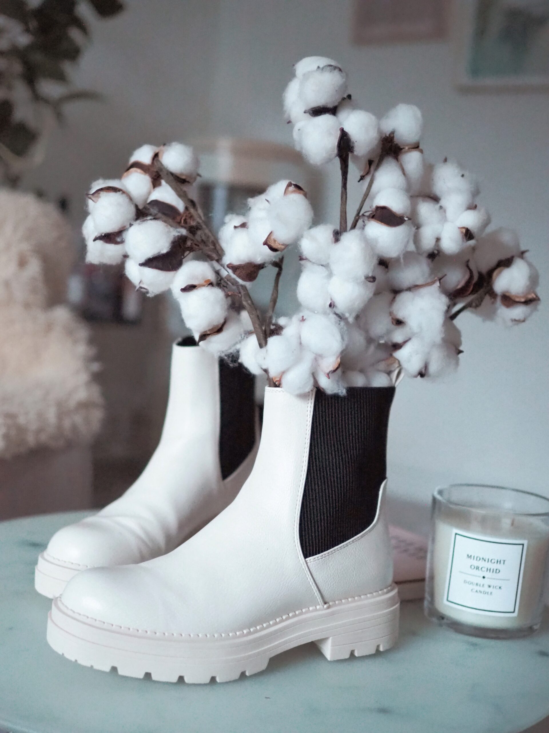 cream boots